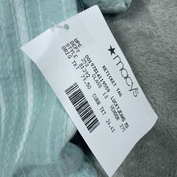 Lucky Brand Womens Striped Button-Back Top S Cotton & Viscose Blend NWT 6180 - Picture 4 of 8